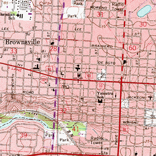 Topographic Map of Saint Anns Catholic Church, FL