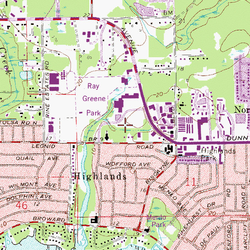 Topographic Map of Jacksonville Assembly of God Church, FL