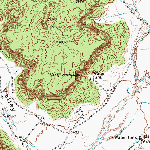 Topographic Map of Cliff Spring, AZ