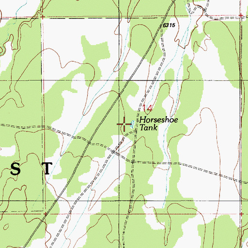 Topographic Map of Horseshoe Tank, AZ