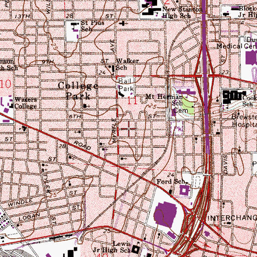 Topographic Map of Saint Stephens African Methodist Episcopal Church, FL