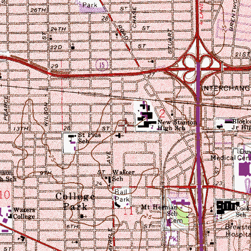 Topographic Map of Saint Paul African Methodist Episcopal Church, FL