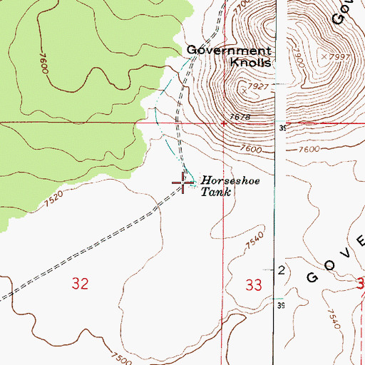 Topographic Map of Horseshoe Tank, AZ