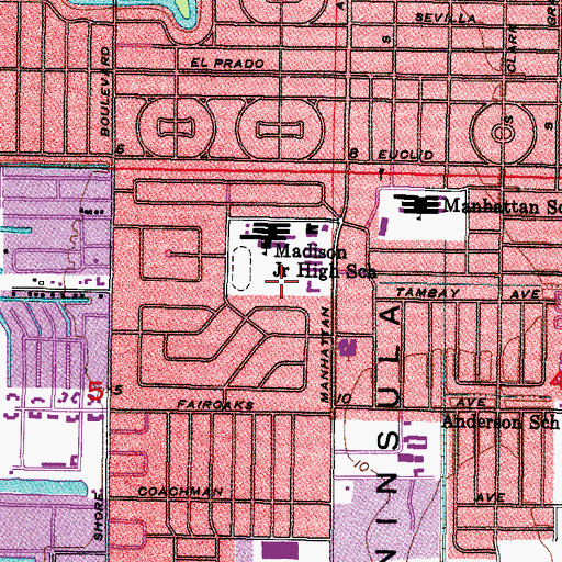 Topographic Map of Holy Trinity Lutheran Church, FL