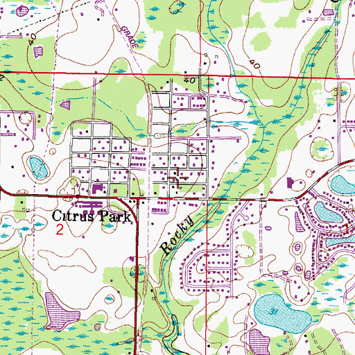 Topographic Map of First Baptist Church of Citrus Park, FL