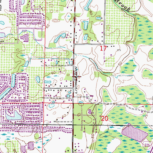 Topographic Map of Livingston Avenue Baptist Church, FL