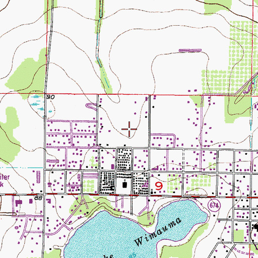 Topographic Map of First Baptist Church of Wimauma, FL