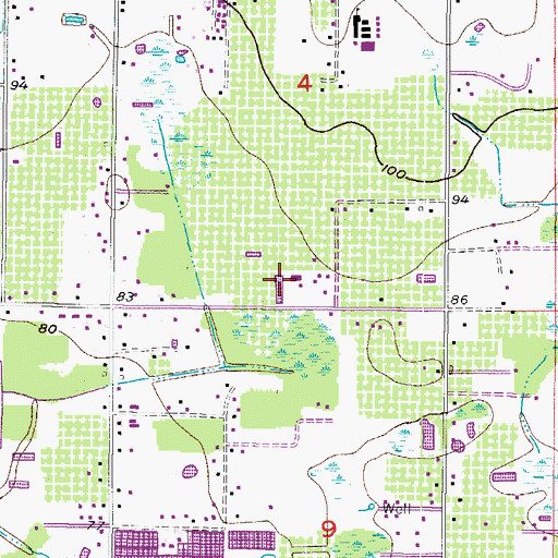 Topographic Map of First Assembly of God Church of Dover, FL