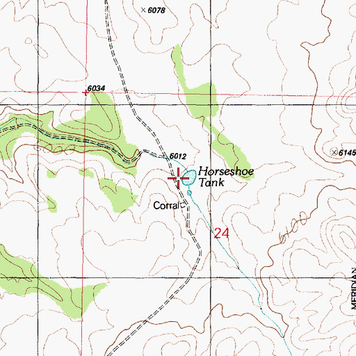Topographic Map of Horseshoe Tank, AZ