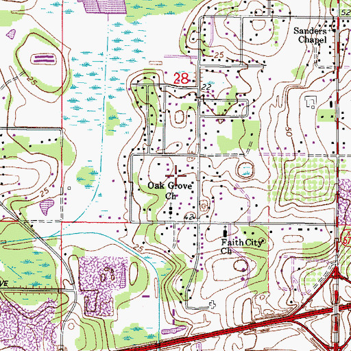 Topographic Map of First Church of God, FL