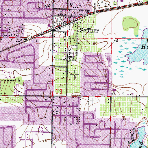 Topographic Map of First Assembly of God Church of Seffner, FL