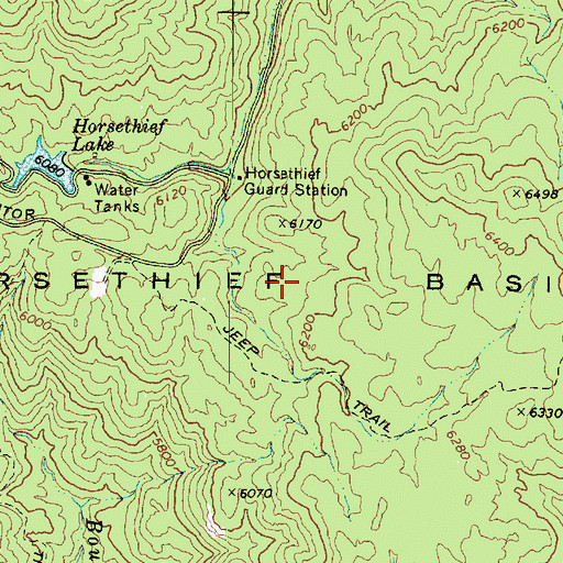 Topographic Map of Horsethief Basin, AZ