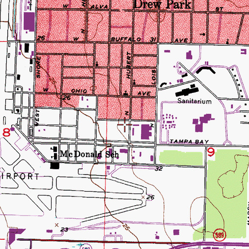 Topographic Map of New Creation Church, FL