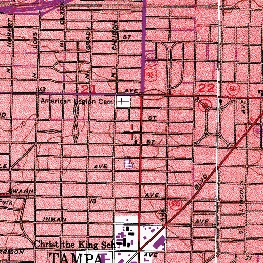 Topographic Map of Allen Temple African Methodist Episcopal Church, FL