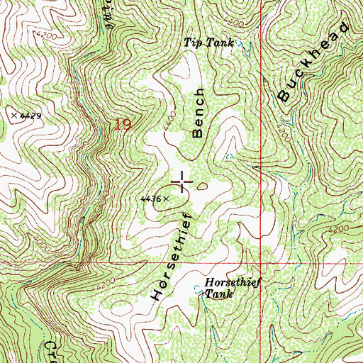 Topographic Map of Horsethief Bench, AZ