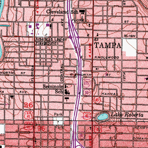 Topographic Map of Faith Lutheran Church, FL