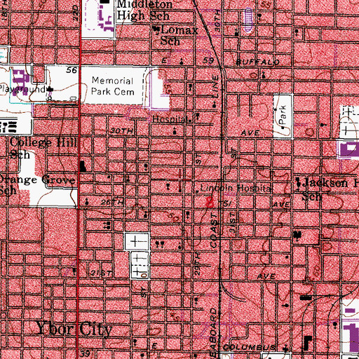 Topographic Map of Our Lady of Perpetual Help Church, FL