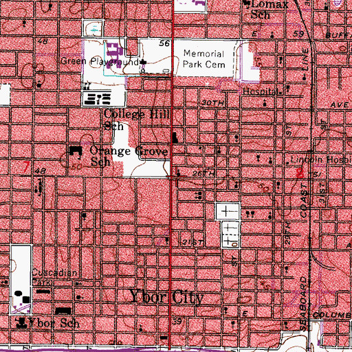 Topographic Map of Resurrection Catholic Church, FL