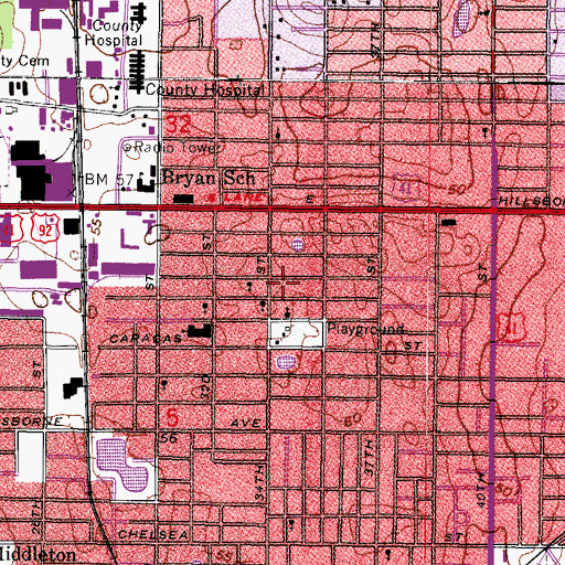 Topographic Map of Saint Andres Catholic Church, FL