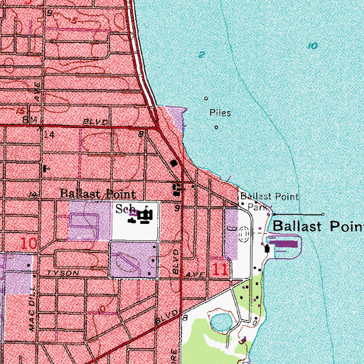 Topographic Map of Saint Patricks Catholic Church, FL