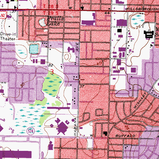 Topographic Map of North Street Church of Christ, FL