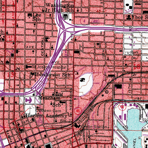 Topographic Map of Town and Country Church of God, FL