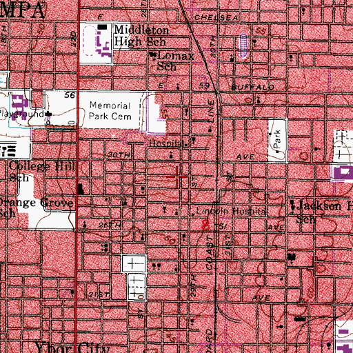 Topographic Map of Saint Johns Greek Orthodox Church, FL