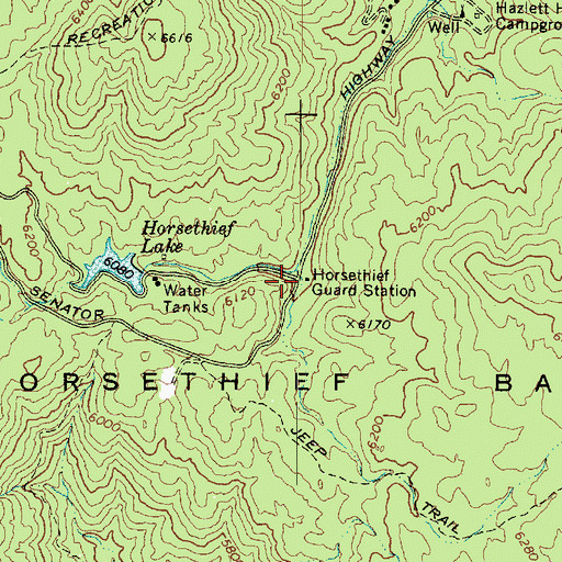 Topographic Map of Horsethief Guard Station, AZ