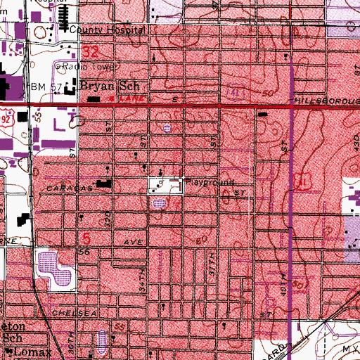 Topographic Map of Saint Cecilia Episcopal Church, FL