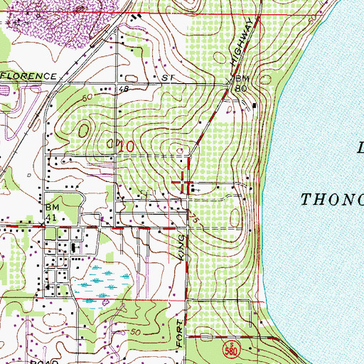 Topographic Map of Thonotosassa Church of God, FL