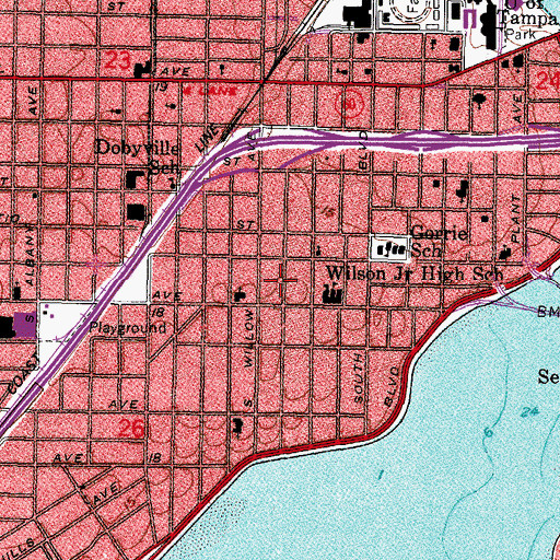 Topographic Map of Tampa Bay Baptist Church, FL
