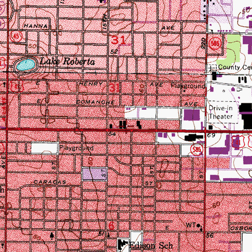 Topographic Map of Philadelphia Missionary Baptist Church, FL