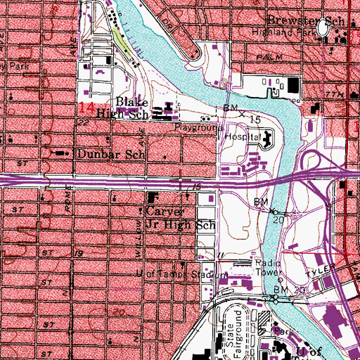 Topographic Map of Riverside Baptist Church, FL