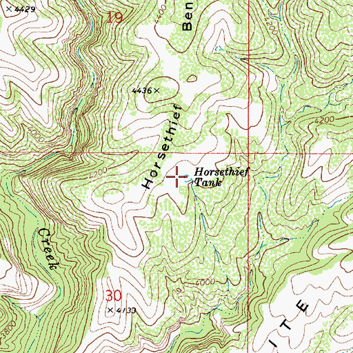Topographic Map of Horsethief Tank, AZ