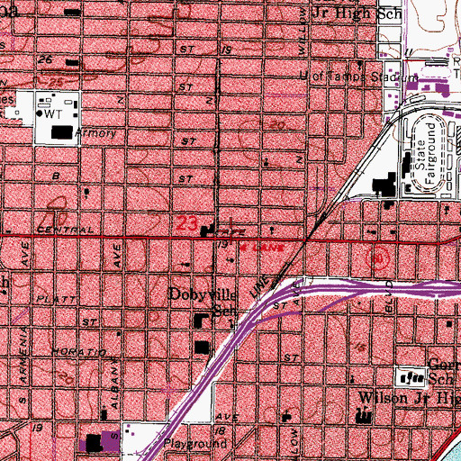 Topographic Map of Saint Marks Baptist Church, FL