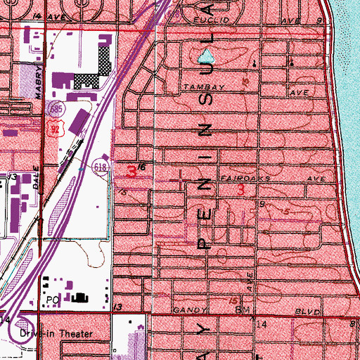 Topographic Map of Solid Rock First United Evangelistic Baptist Church, FL