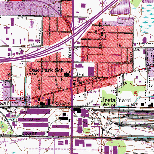 Topographic Map of New Salem Missionary Baptist Church, FL