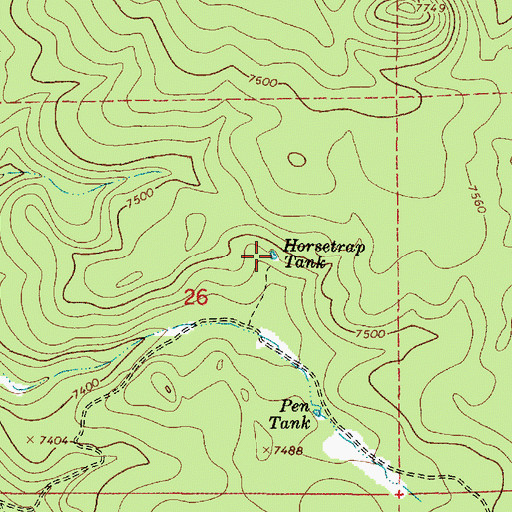 Topographic Map of Horsetrap Tank, AZ