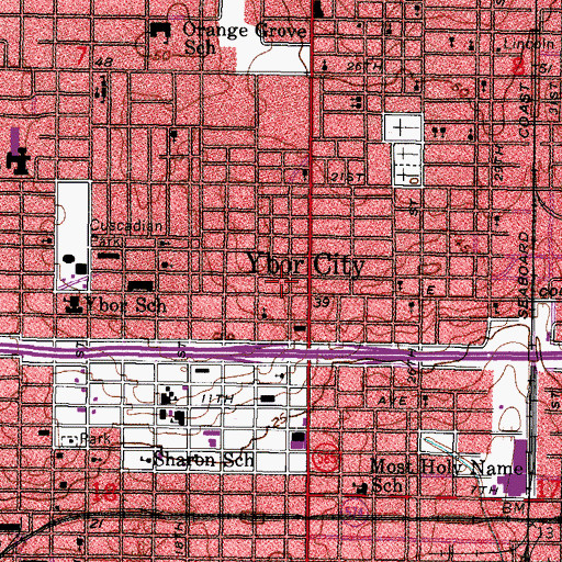 Topographic Map of Grace Baptist Church, FL