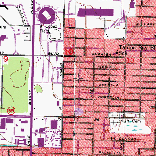 Topographic Map of Friendly Missionary Baptist Church, FL