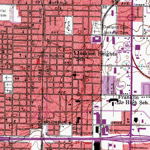 Topographic Map of First Baptist Church of West Tampa, FL
