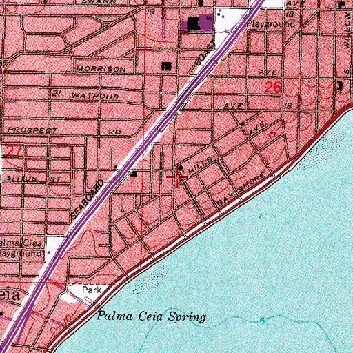 Topographic Map of East Bay Missionary Baptist Church, FL