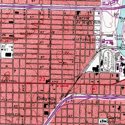 Topographic Map of Springs Assembly of God Church, FL