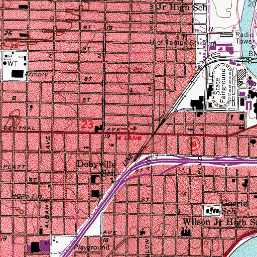 Topographic Map of First Assembly God Church of Tampa, FL