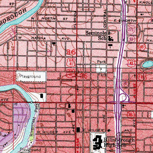 Topographic Map of First Assembly of God Church, FL