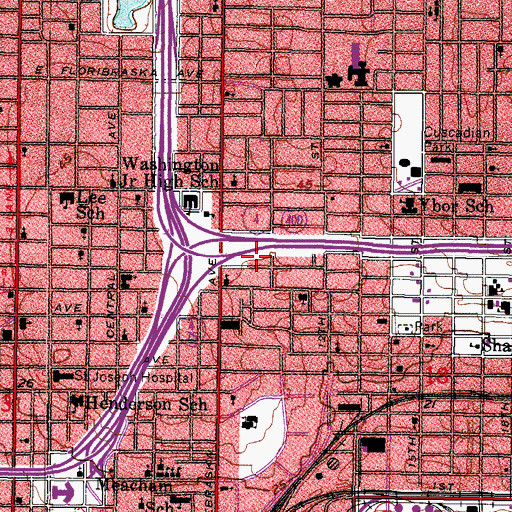 Topographic Map of Faith Tabernacle of Tampa, FL