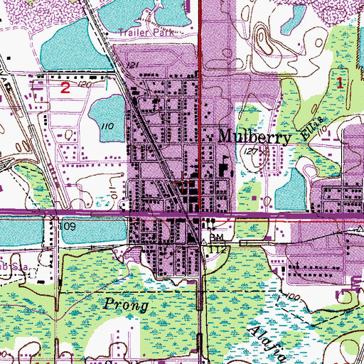 Topographic Map of Assembly of God Church, FL