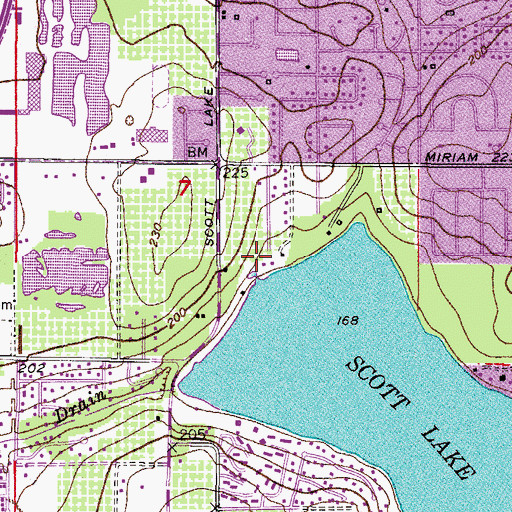 Topographic Map of Scott-Lake Baptist Church, FL