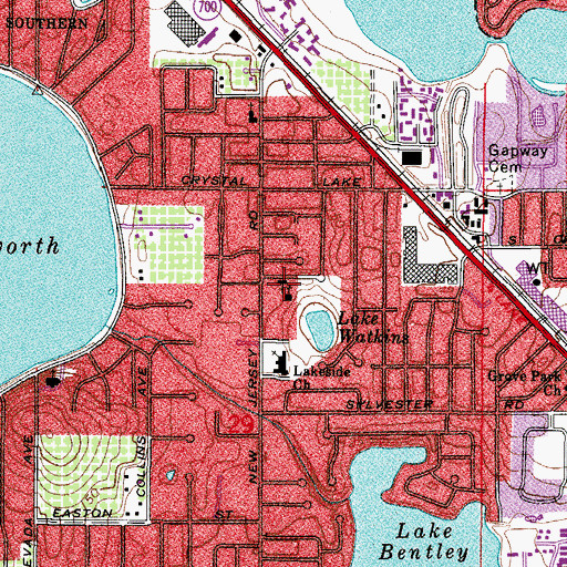 Topographic Map of Zion Hill Primitive Baptist Church, FL