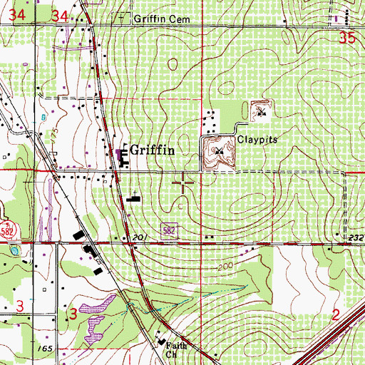Topographic Map of Bethel Baptist Church, FL